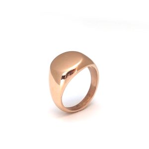 Δαχτυλίδι ατσάλι σε ροζ χρυσό με επίπεδη πρόσοψη
